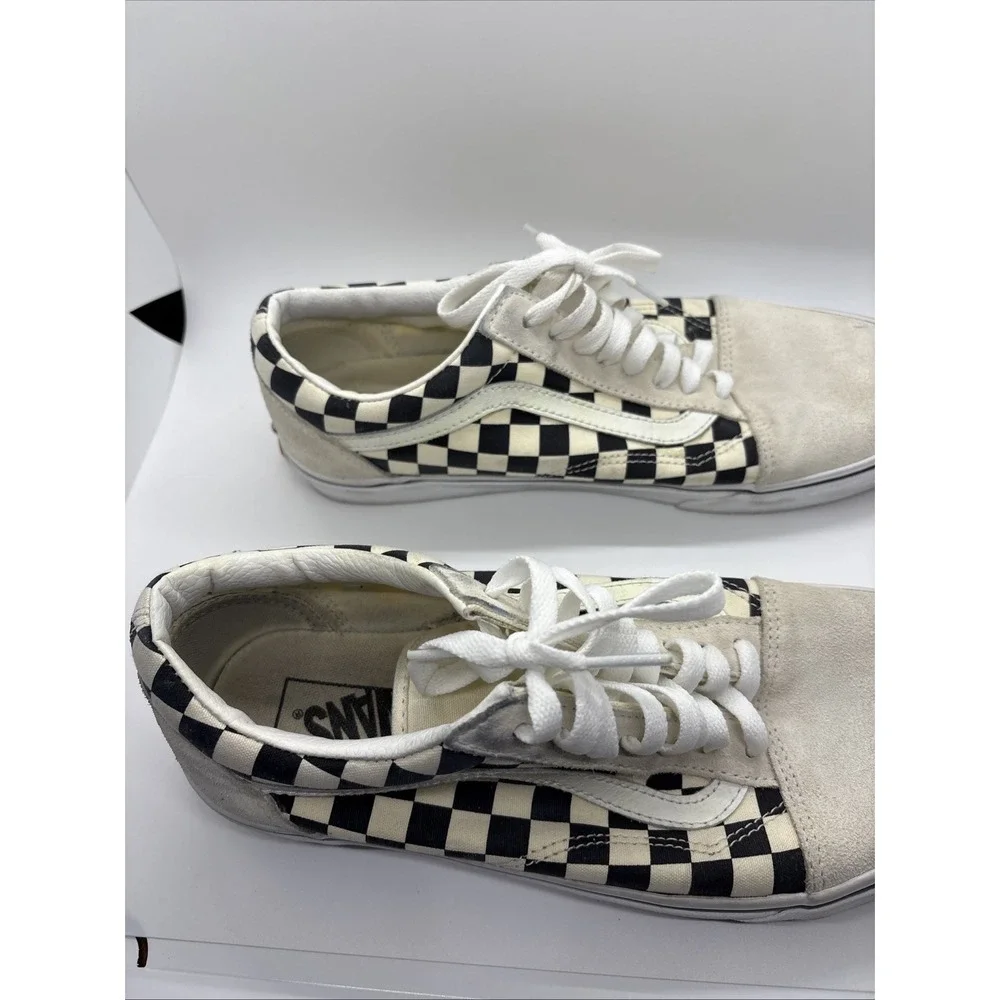 Vans Old Skool Sneaker Checkerboard Off White Black Mens 9.5 VN0A38G127K